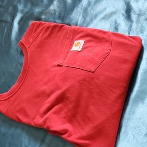 Carhartt force relaxed fit red pocket tee size Large